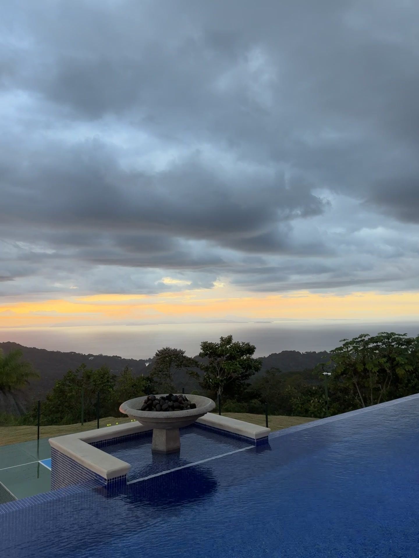 Dorada villa infinity pool at sunset